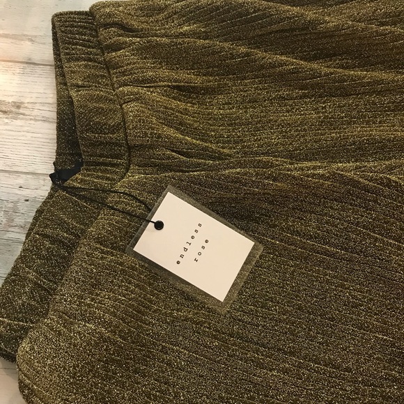 Endless Rose Wide Leg Metallic Gold Pants - Picture 4 of 6